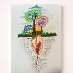 Cuadro en acuarela: Raíces que nos sostienen