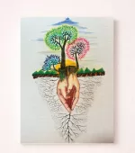 Cuadro en acuarela: Raíces que nos sostienen